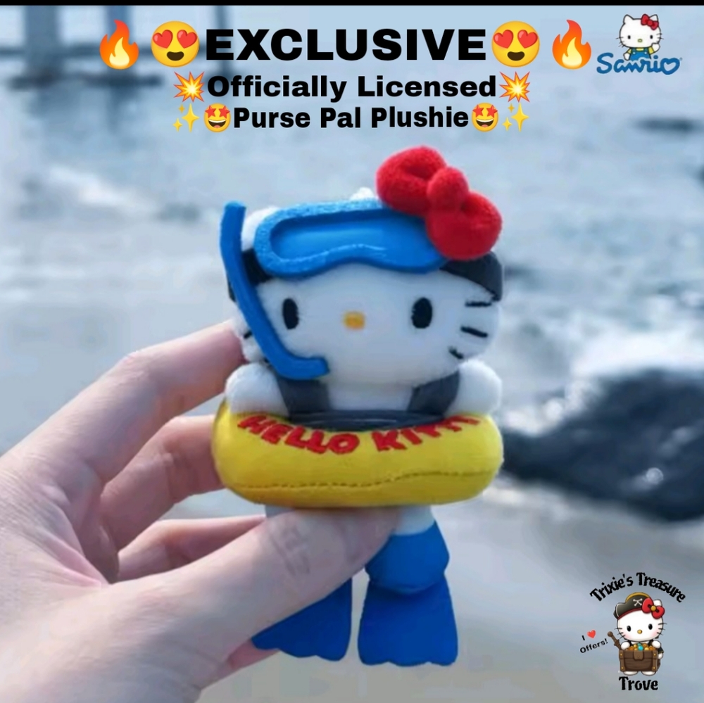 EXCLUSIVE - Hello Kitty Officially Licensed "Snorkeling Kitty" Purse Pal Plushie